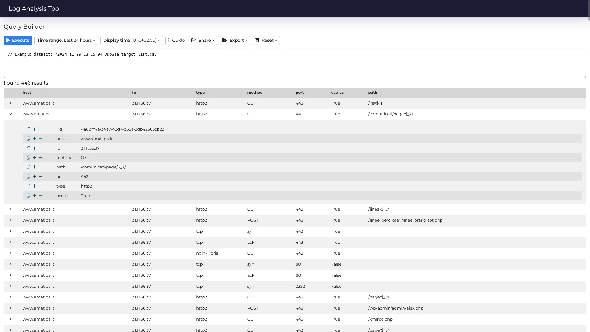 Screenshot of the tool